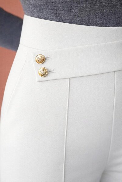 nathia outdoors Ψηλόμεσο γυναικείο παντελόνι Palazzo με λεπτομέρεια διπλού κο...