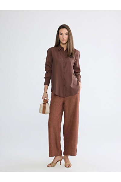 LC Waikiki Wide Leg Women's Trousers with Elastic Waist