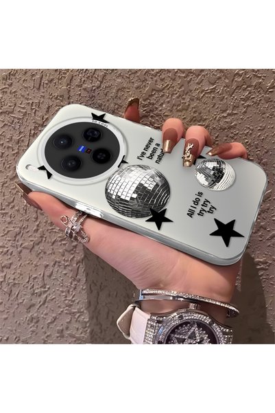 CHICASELUX حافظة Vivo X300 المتوافقة مع تصميم Minimalist Black Star، حافظة وا...