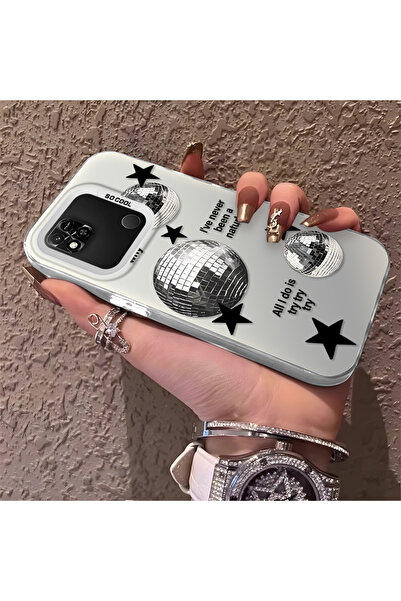 CHICASELUX Redmi 9C/10A Uyumlu Minimalist Siyah Yıldız Kılıf, Günlük Kullanım...