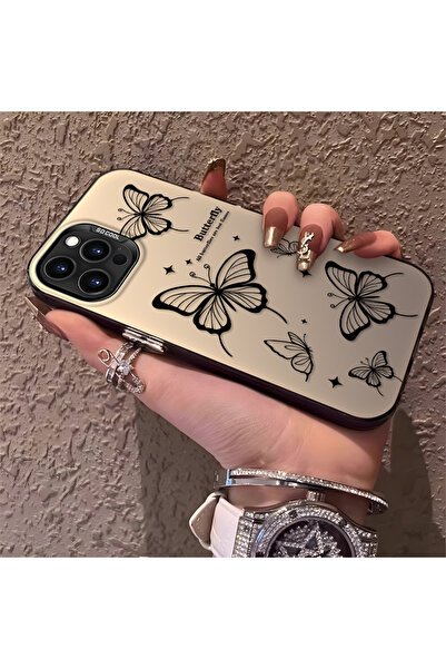 PATTERNOVA iPhone 12 Pro Max Uyumlu Nazarik Kelebek Desenli, Tam Kaplama Koru...
