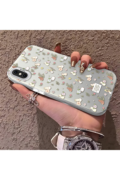 PATTERNOVA iPhone XS Max Uyumlu Sade Çiçekli Kılıf, Düşmeye Dayanıklı Silikon...