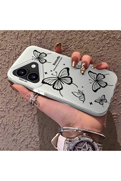 PATTERNOVA iPhone 16 Plus Uyumlu Nazarik Kelebek Desenli, Tam Kaplama Koruma,...
