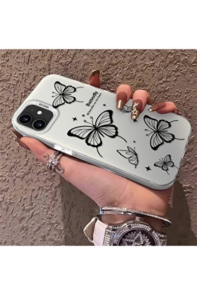 PATTERNOVA iPhone 11 Uyumlu Nazarik Kelebek Desenli, Tam Kaplama Koruma, Şık ...