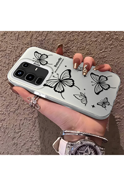 PATTERNOVA Infinix Note 50/Note 50 Pro Uyumlu Nazarik Kelebek Desenli, Tam Ka...