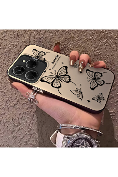 PATTERNOVA Tecno Spark 20 Pro 4G/5G Uyumlu Nazarik Kelebek Desenli, Tam Kapla...