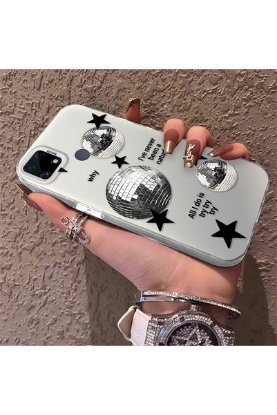 CHICASELUX حافظة Realme C15/C25/C25S المتوافقة مع تصميم Minimalist Black Star...