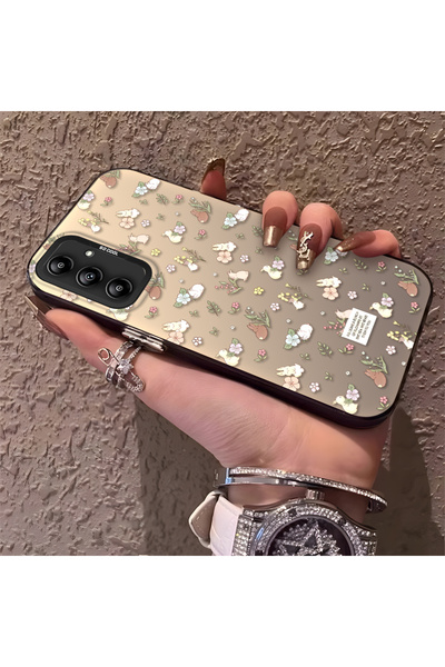 PATTERNOVA Samsung Galaxy A14 4G/5G Compatible Plain Floral Case, Drop-Resistant Silicone, Stylish and Durable