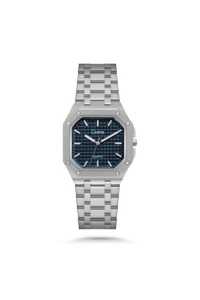 catera Men's Watch Stainless Steel Luxury Silver Color Blue Dial