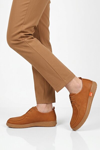 Aspor Cinnamon Nubuck Genuine Leather Women's Casual Shoes