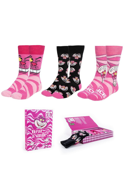 AlisWonderlandGift Set cadou 3 perechi șosete lungi Alice în Țara Minunilor R...