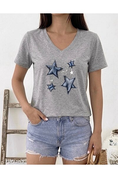 FUFLUNS ΜΠΛΟΥΖΑ ΜΕ ΛΑΜΠΡΟ ΚΑΜΙΝΑΚΙ ΜΕ ΜΠΛΕ ΑΣΤΕΡΙΑ