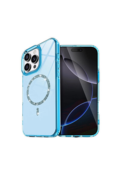 NewFace iPhone 16 Pro Live Diamond Magsafe Cover - Blue