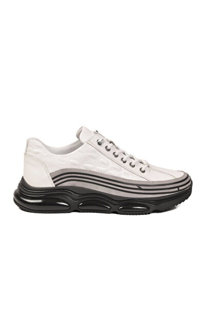 Voyager White Genuine Leather Men's Casual Shoes