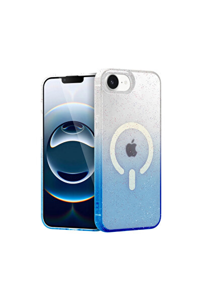 NewFace iPhone 16E Pummel Shiny Magsafe Cover - Blue