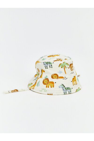 LC Waikiki قبعة دلو مطبوعة للأولاد الرضع