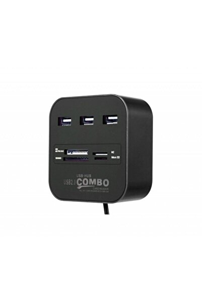 Genel Markalar C-847 3 Port Usb 2.0 Hub - Usb Çoklayıcı + Usb Kart Okuyucu