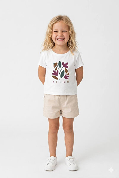 Noone Κοριτσίστικο μπλουζάκι με στάμπα "Bloom" και δέσιμο στο πλάι |   Μπλουζ...