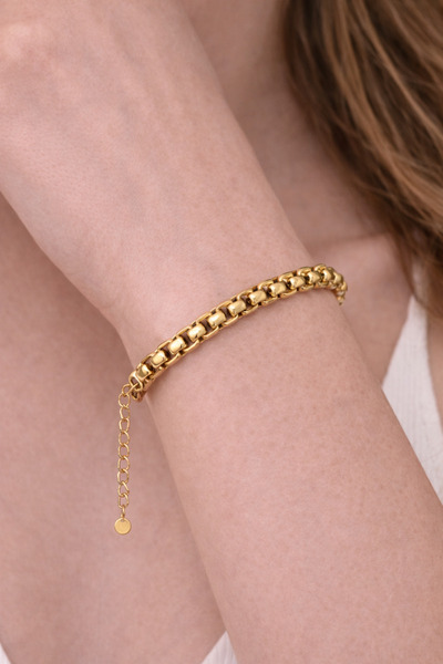 Belasso Steel Gold Color Women's Chain Bracelet