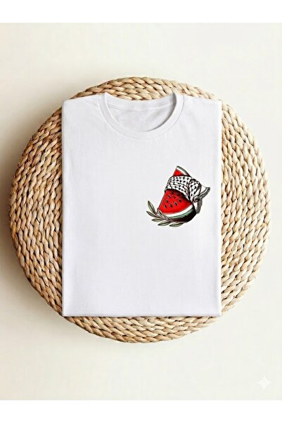 Trendy Sun تي شيرت مطبوع عليه فلسطين ديجيال للجنسين - تي شيرت قطني صيفي