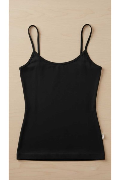 Calvena Women's Black 3-Pack Cotton Strap Tank Top