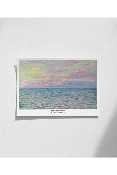 VOGLOO Çerçevesiz Poster Claude Monet Pouville'de Gün Batımı