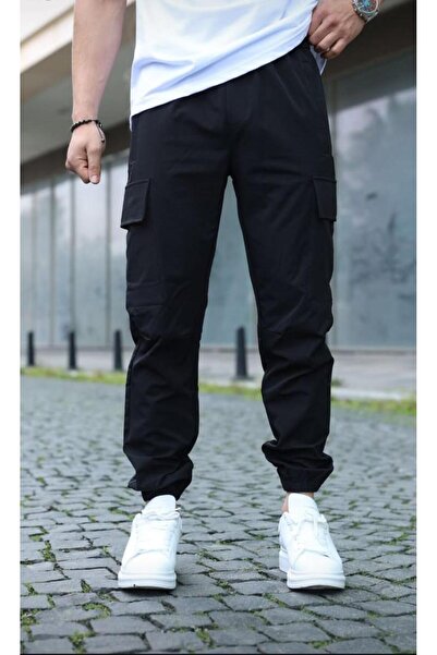 i8 Denim Men's Elastic Waist Patterned Cargo Pocket Tracksuit