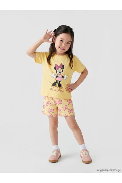 LC Waikiki LCW Kids majica i šortsevi za devojčice sa Minnie Mouse printom