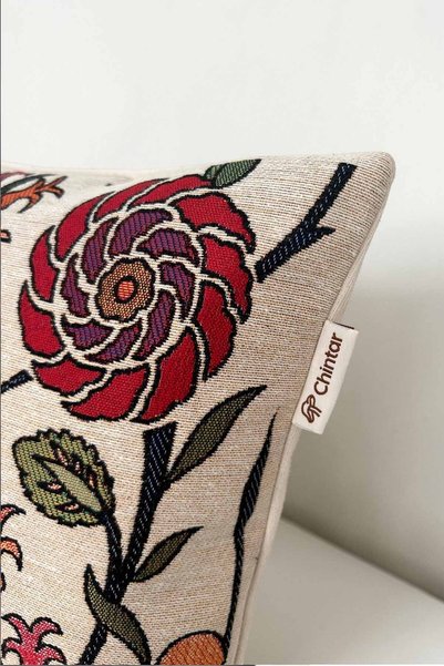 Chintar Decorative Tulip Pattern Cotton Throw Pillow Cover
