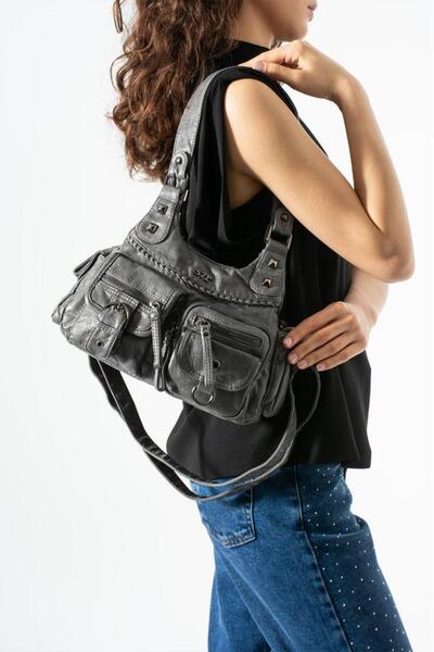 Baginn Γυναικεία τσάντα ώμου Washed S.Deri Postman Vegan Δερμάτινη τσάντα χια...