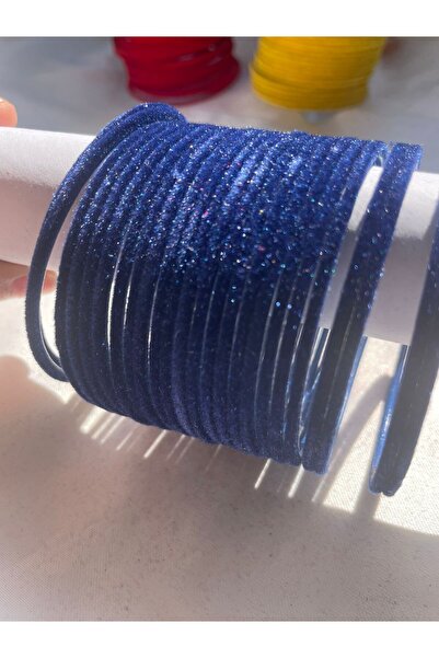 Home Midnight Blue Velvet Simli İnce Bilezik Seti