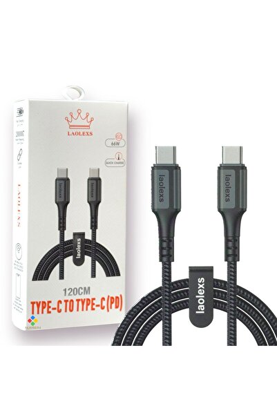 LAOLEXS كابل شحن سريع Type-C إلى Type-C بقوة 66W طول 120 سم