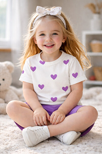 Melodikids Girls' T-Shirt Shorts Set Summer Cotton