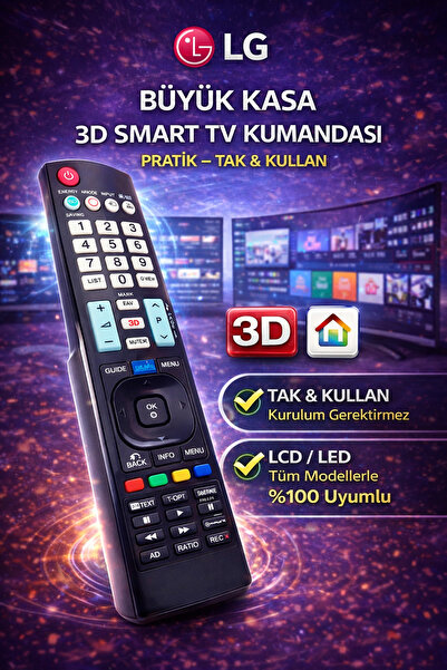 POLYBOTUM LG TV Kumandası Büyük Kasa 3D Smart – LCD LED Tüm Modellerle Uyumlu...