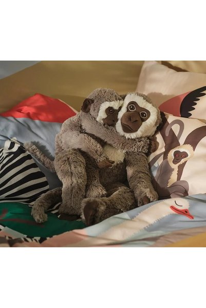 IKEA Peluş Maymun Ailesi Anne Maymun + Minik Maymun Yumuşak Oyuncak Vervet Gr...