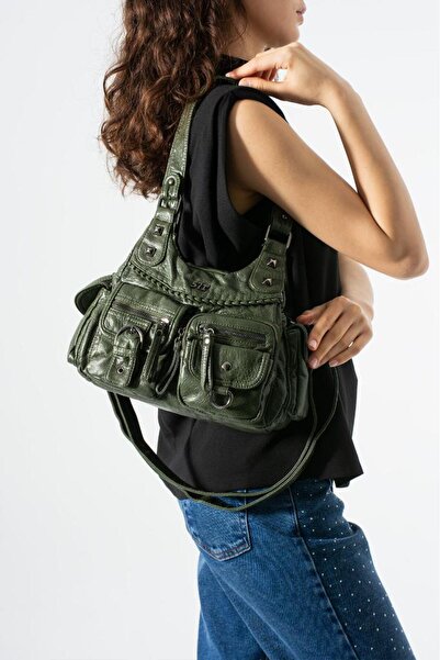 Baginn Γυναικεία τσάντα ώμου Washed S.Deri Postman Vegan Δερμάτινη τσάντα χια...