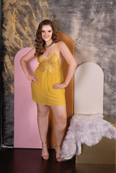 Bleu Petite Σετ κοντό νυχτικό και εσώρουχο από δαντέλα και τούλι σε μεγάλο μέ...