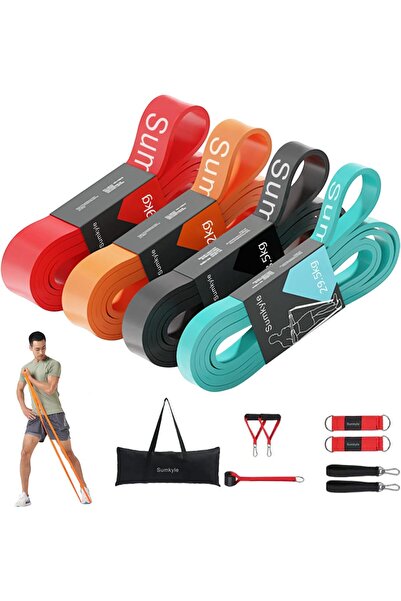 Sumkyle أحزمة مقاومة للتمارين الرياضية مزودة بمقابض، مناسبة للرجال والنساء