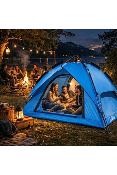 BY NEVSER ® 4 Kişilik Otomatik Kamp Çadırı – Çift Katmanlı, Suya Dayanıklı, H...