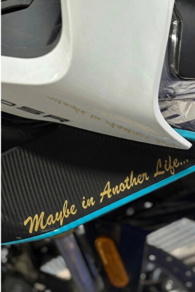 Banxtre Motosiklet ve Kask için Mat Gold Renk Maybe in Another Life Sticker (...