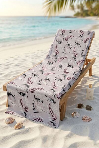 Loselya Μοντέρνα Βοτανική Ροζ Πετσέτα Θαλάσσης 70 x 150 εκ.