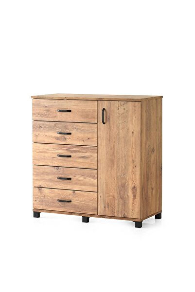 Erz Design Buket Dolaplı 5 Çekmeceli Şifonyer 94x45x95 Demonte