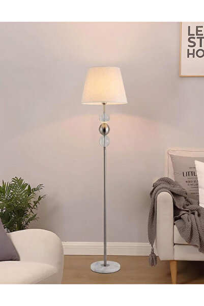 co arma Modern Stylish Design Floor Lamp Silver Standing Lamp with Marble Bas...