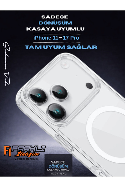 FARKLI İLETİŞİM 100% Compatible Case for iPhone 11 Compatible 17 Pro Conversion Case