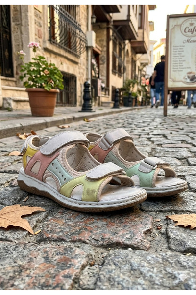 Deniz Terlik Women's Soft Genuine Leather Orthopedic Non-Slip |   Daily Comfortable Heel Spur Suitable Sandals