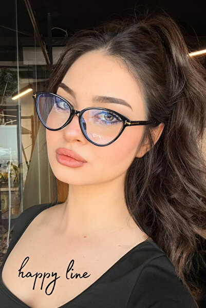 happy line Siyah damla model mavi ışık korumalı gözlük