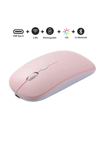 TEKMAKG Bluetooth ve 2.4G Çift Mod Type-C Şarjlı Sessiz İnce Mouse 1600 DPI P...