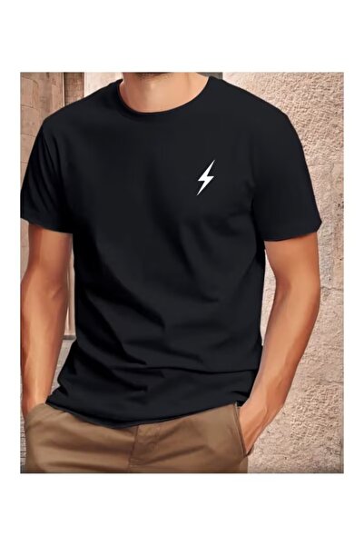 EYAX MODA Lightning Printed Men's Oversize T-Shirt / T-Shirt