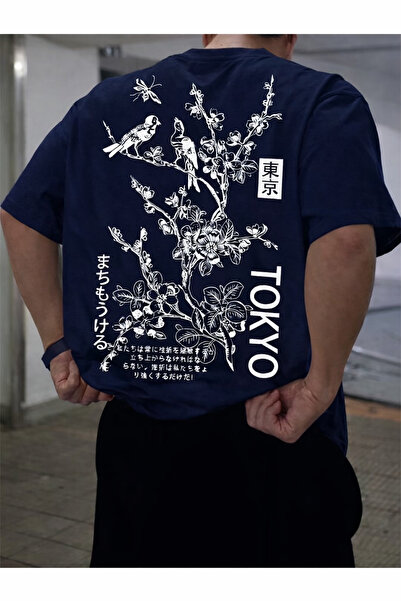EYAX MODA T-SHIRT ΥΠΕΡΜΕΓΕΘΕΣ ΜΕ ΣΤΑΜΠΑ ΤΟΚΙΟ ΦΛΟΡΣ ΣΤΟ ΠΙΣΩ ΜΕΡΟΣ ΤΗΣ ΠΟΥΣΤΑΣ
