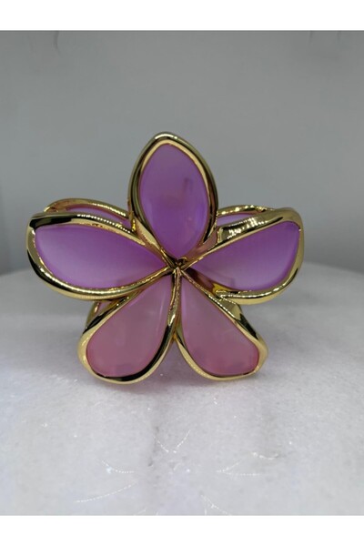 ZD JEWELRY Lotus Gold Kenar Kemik Model Yeni Sezon Kadın Kadın Mandal Toka 8 CM